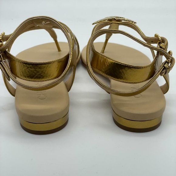 CHANEL 19A Leather CC Logo Thong T Strap Flat Gladiator Sandals Shoes - Picture 7 of 13